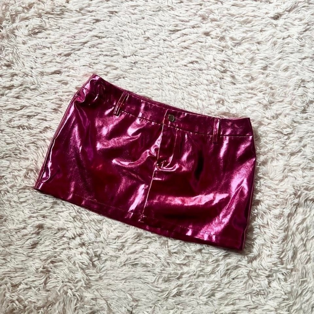 Metallic Rave Bold Vivid Disco Micro Mini Skirt Womens S Psychedelic‎ Eclectic